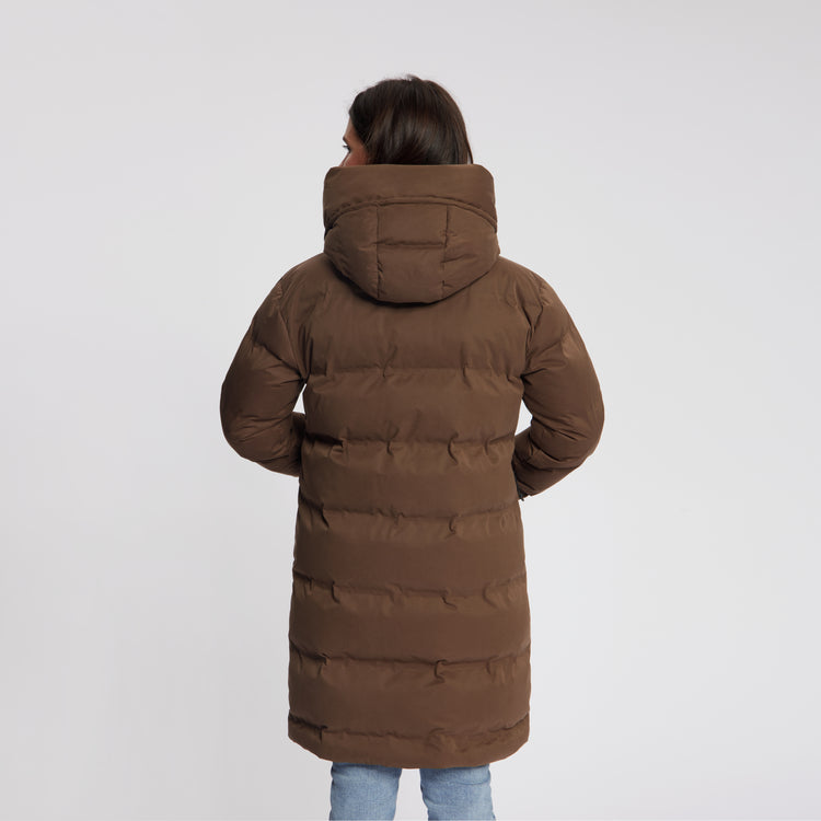 Odda Women - Puffer Winter Jacket - Waterproof - Dark Brown MV2