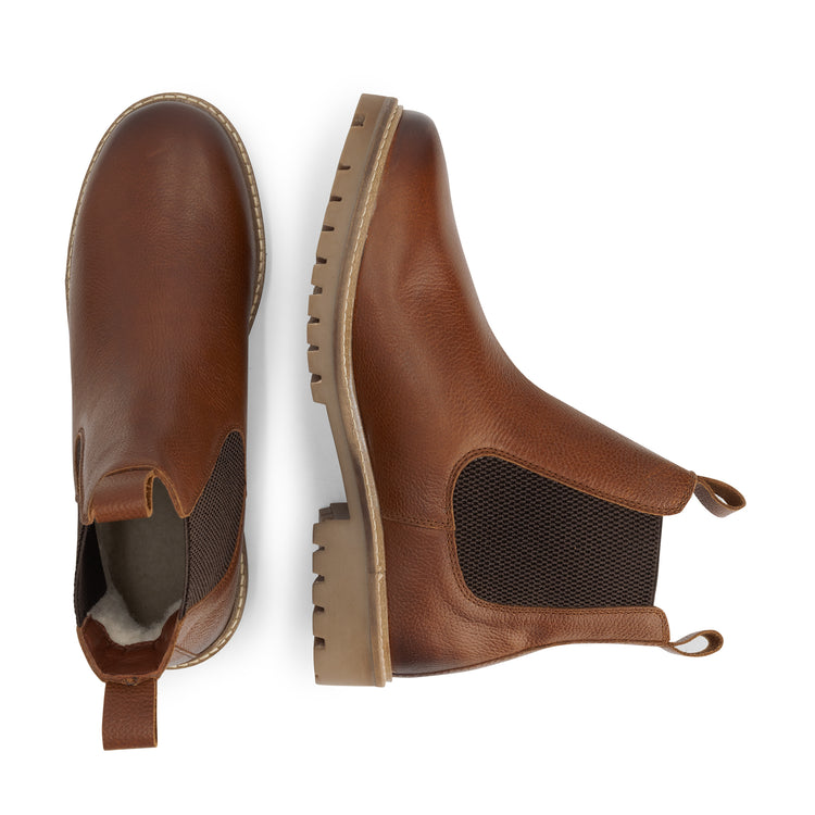 Sirdal Men - Chelsea boots - Wool-lined - Cognac UPD