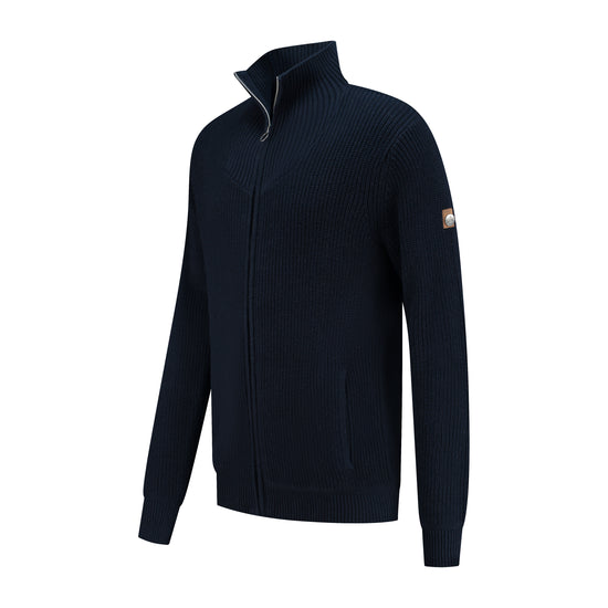 Snowdon Men - Cardigan - Cashmere blend - Navy FL
