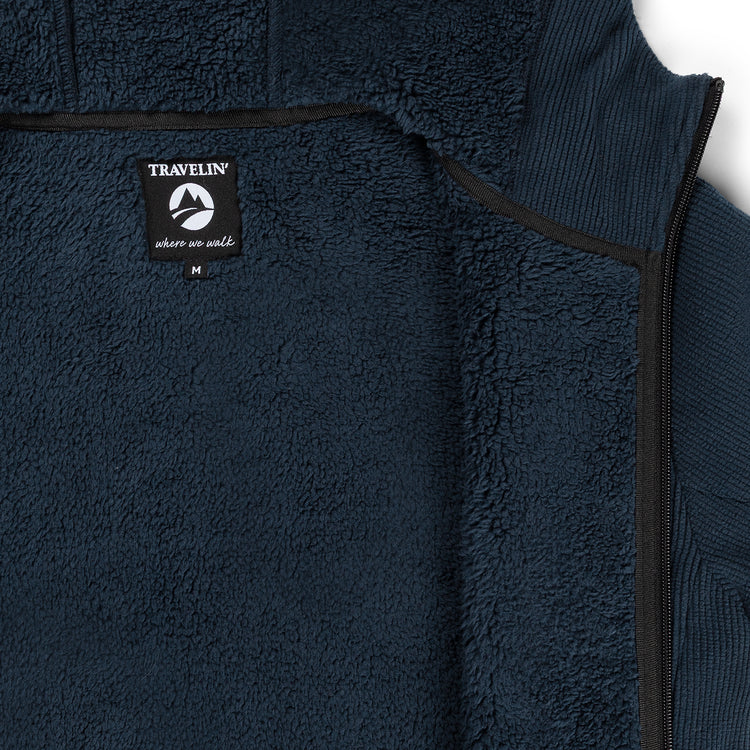 Kirsten Women - Hooded Cardigan - Fleece - Navy DCI