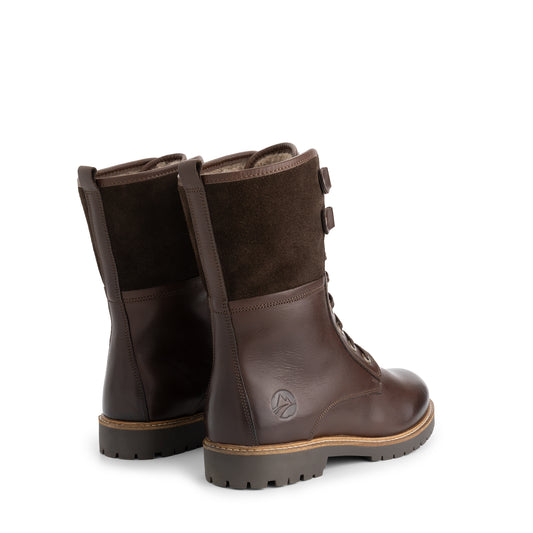 Kongea Women - Lace-up boots - Wool-lined - Dark brown BD