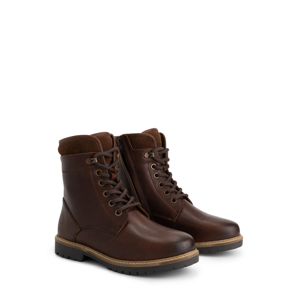 Larvik Women - Lace-up boots - Wool-lined - Dark brown FRD