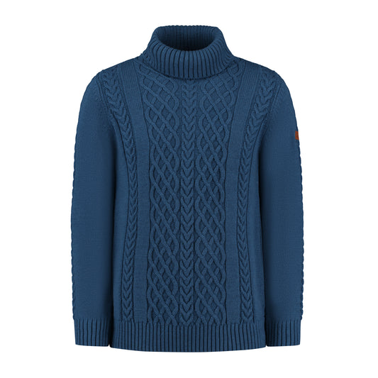 Oulu Men - Turtleneck - Knitted jumper - Blue F